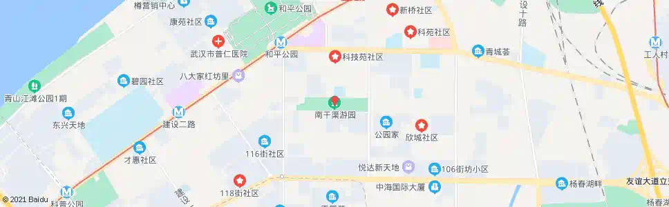武汉工业一路南干渠公园_公交站地图_武汉公交_妙搜公交查询2025