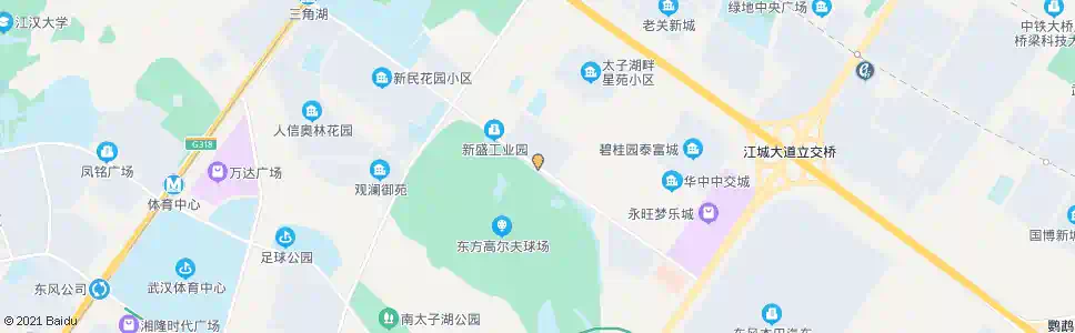 武汉太子湖北路观澜高尔夫_公交站地图_武汉公交_妙搜公交查询2025
