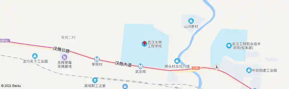 武汉汉施公路武汉生物工程学院_公交站地图_武汉公交_妙搜公交查询2025