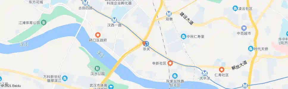 武汉宗关站_公交站地图_武汉公交_妙搜公交查询2025