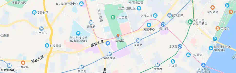 武汉中山公园站_公交站地图_武汉公交_妙搜公交查询2025