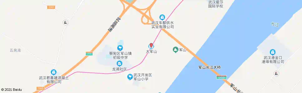 武汉大军山_公交站地图_武汉公交_妙搜公交查询2025