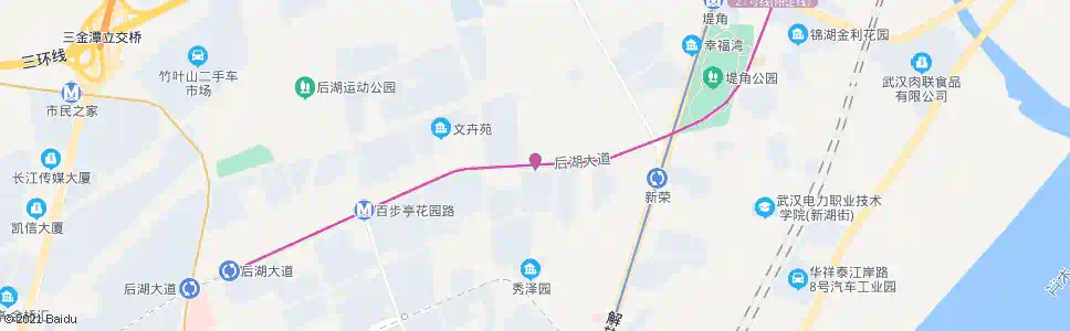 武汉后湖大道十大家村_公交站地图_武汉公交_妙搜公交查询2025