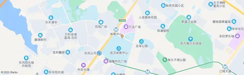武汉太子湖路体育中心北门_公交站地图_武汉公交_妙搜公交查询2025