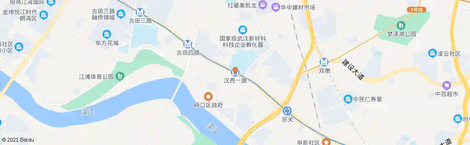 武汉汉西一路站_公交站地图_武汉公交_妙搜公交查询2025