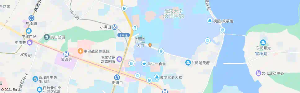 武汉八一路珞珈山_公交站地图_武汉公交_妙搜公交查询2025