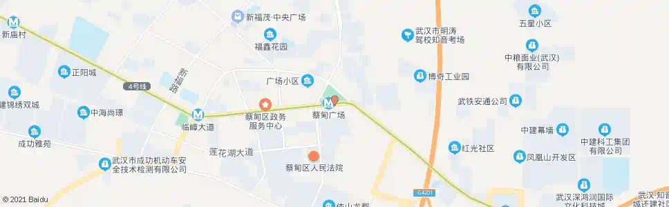 武汉蔡甸大街蔡甸广场_公交站地图_武汉公交_妙搜公交查询2025