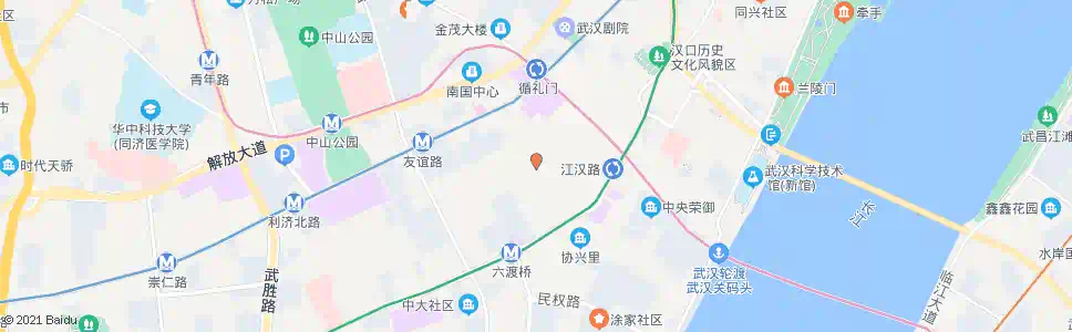 武汉前进四路民主一街_公交站地图_武汉公交_妙搜公交查询2025