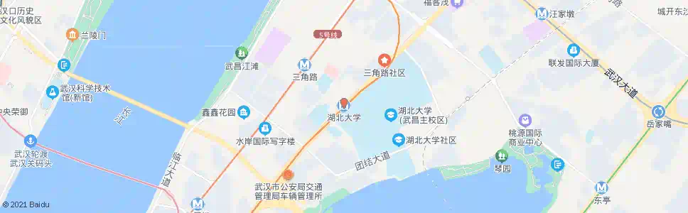 武汉友谊大道湖北大学_公交站地图_武汉公交_妙搜公交查询2025