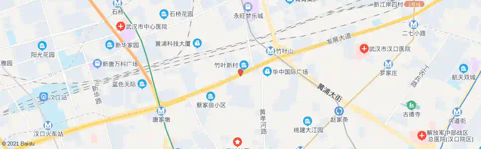 武汉发展大道竹叶山三村_公交站地图_武汉公交_妙搜公交查询2025