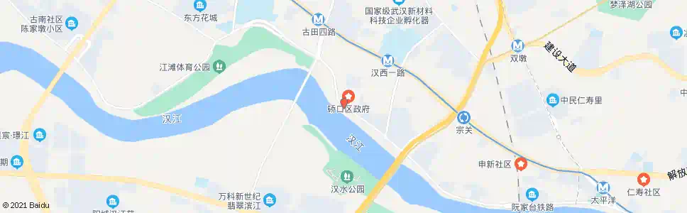 武汉沿河大道硚口区政府_公交站地图_武汉公交_妙搜公交查询2025