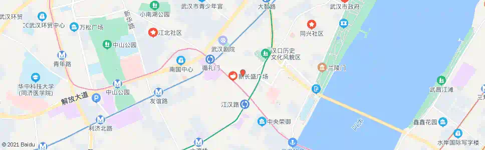 武汉江汉二路南京路_公交站地图_武汉公交_妙搜公交查询2025