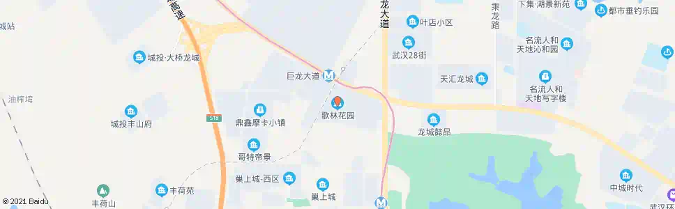 武汉巨龙大道歌林花园_公交站地图_武汉公交_妙搜公交查询2025