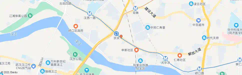 武汉解放大道水厂_公交站地图_武汉公交_妙搜公交查询2025