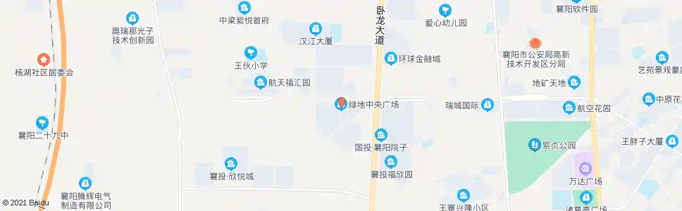襄阳卧龙大道绿地中央广场_公交站地图_襄阳公交_妙搜公交查询2025