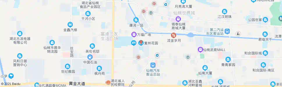 仙桃复州花园西_公交站地图_仙桃公交_妙搜公交查询2025