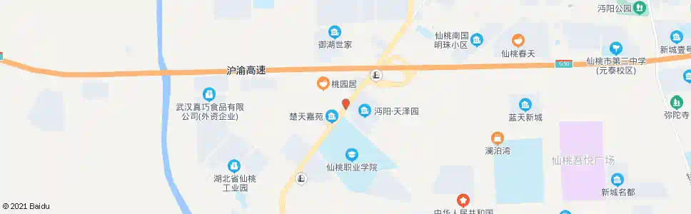 仙桃仙桃职院_公交站地图_仙桃公交_妙搜公交查询2025