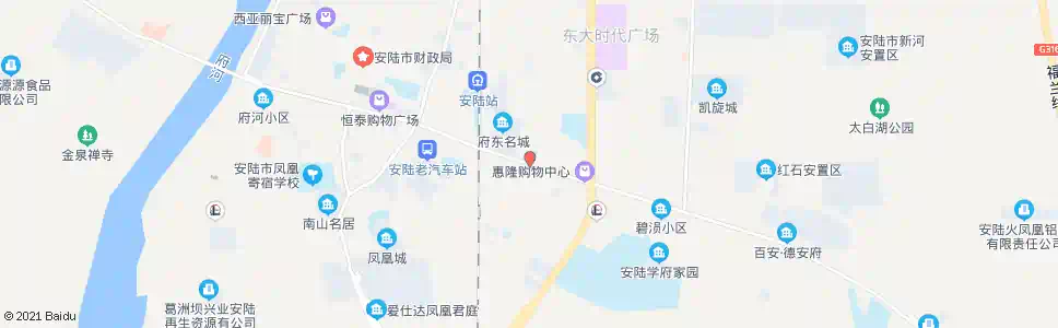 孝感府东街_公交站地图_孝感公交_妙搜公交查询2025