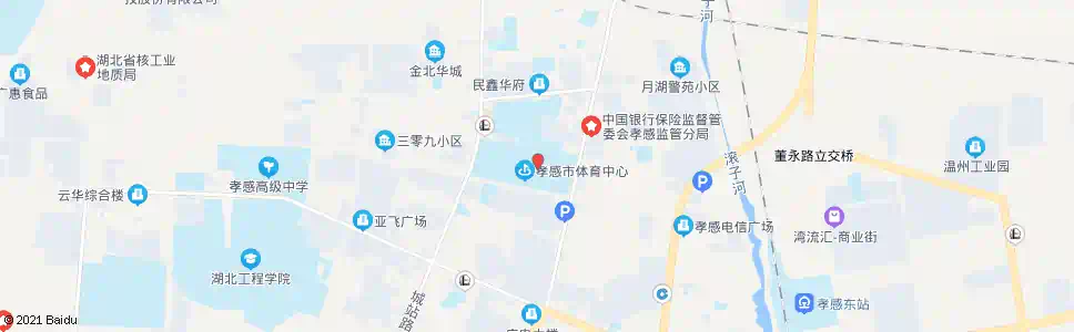 孝感体育馆_公交站地图_孝感公交_妙搜公交查询2025
