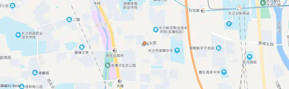 长沙雨花区政府北_公交站地图_长沙公交_妙搜公交查询2025