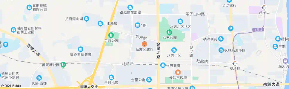 长沙岳麓区政府北_公交站地图_长沙公交_妙搜公交查询2025