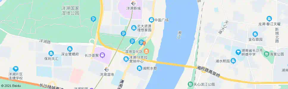 长沙洋湖湿地公园_公交站地图_长沙公交_妙搜公交查询2025