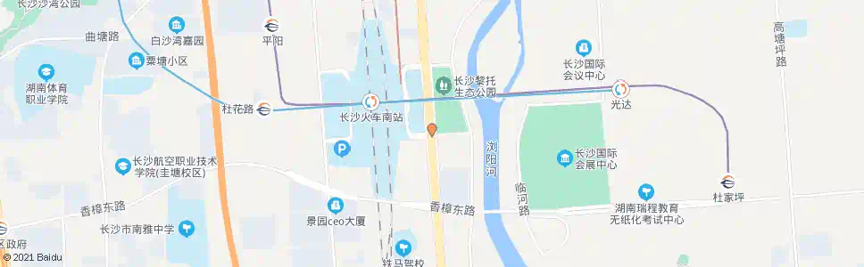 长沙火车南站东广场_公交站地图_长沙公交_妙搜公交查询2025