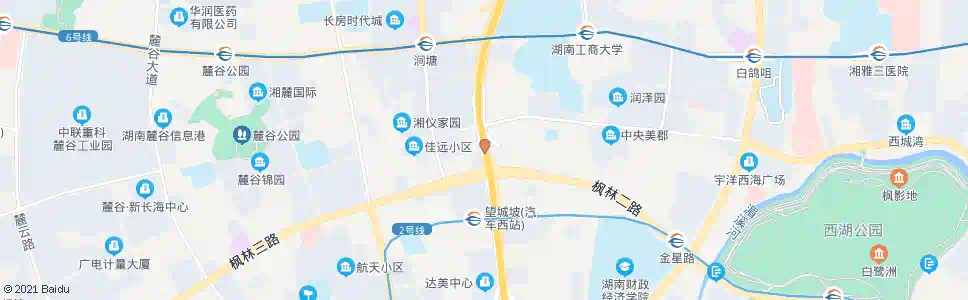 长沙西二环枫林路口_公交站地图_长沙公交_妙搜公交查询2025