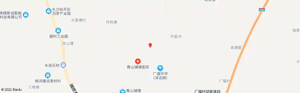 长沙青山铺派出所_公交站地图_长沙公交_妙搜公交查询2025