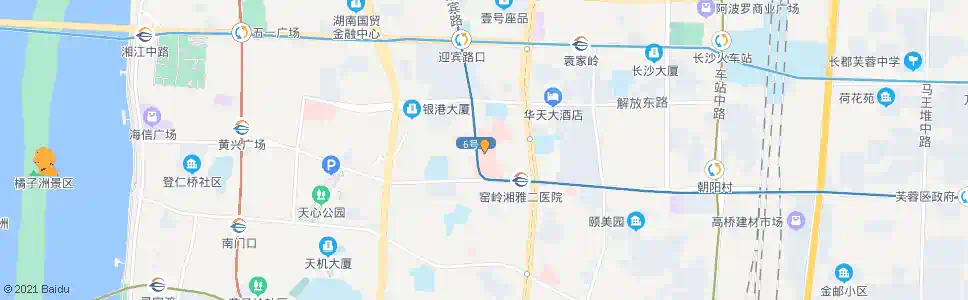 长沙湘雅二医院_公交站地图_长沙公交_妙搜公交查询2025