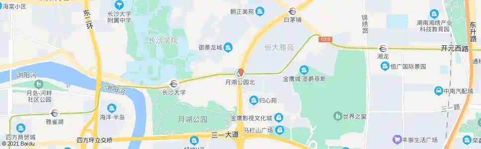 长沙月湖公园北_公交站地图_长沙公交_妙搜公交查询2025
