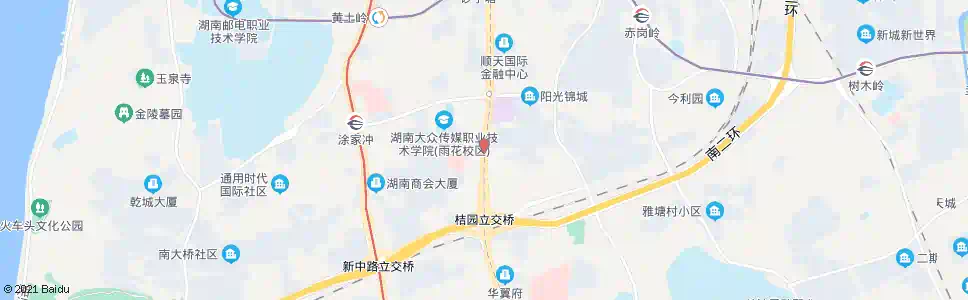 长沙桔园立交桥北_公交站地图_长沙公交_妙搜公交查询2025