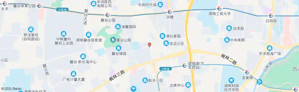 长沙麓景路咸嘉湖西路口_公交站地图_长沙公交_妙搜公交查询2025