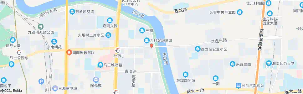 长沙营盘路浏阳河大桥西_公交站地图_长沙公交_妙搜公交查询2025