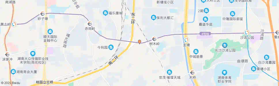 长沙树木岭立交桥东_公交站地图_长沙公交_妙搜公交查询2025