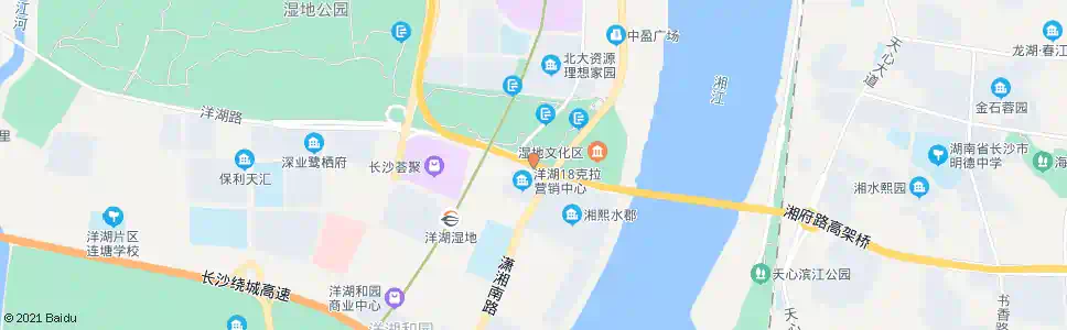 长沙湘府路大桥西_公交站地图_长沙公交_妙搜公交查询2025