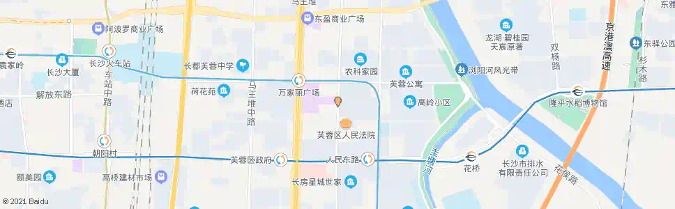 长沙荷花路口(西)_公交站地图_长沙公交_妙搜公交查询2025