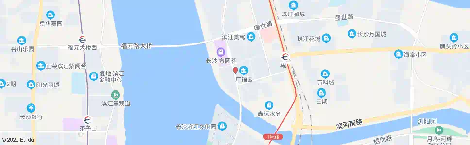 长沙湘江路福城路口_公交站地图_长沙公交_妙搜公交查询2025