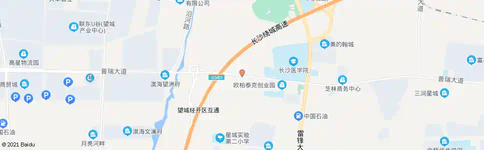 长沙普瑞大道路口_公交站地图_长沙公交_妙搜公交查询2025