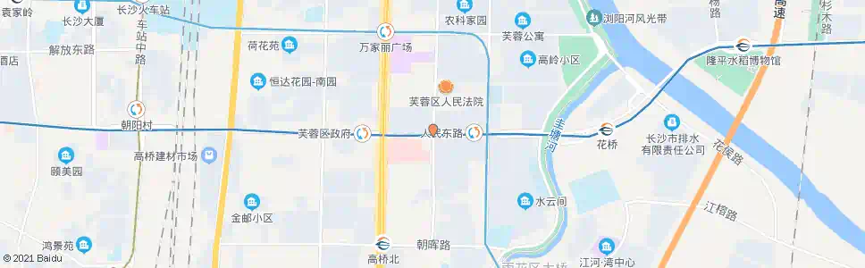 长沙嘉雨路人民东路口_公交站地图_长沙公交_妙搜公交查询2025