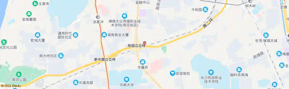 长沙长沙中南医院(桔园立交桥北)_公交站地图_长沙公交_妙搜公交查询2025