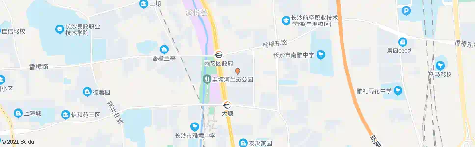 长沙雨花区政府西_公交站地图_长沙公交_妙搜公交查询2025