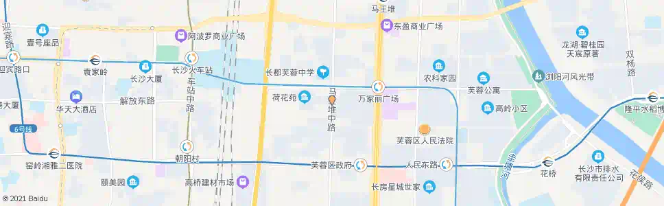 长沙荷花路口(马王堆路)_公交站地图_长沙公交_妙搜公交查询2025