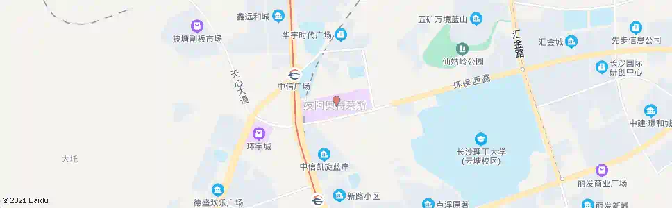 长沙芙蓉南路韶山路口(友阿奥特莱斯)_公交站地图_长沙公交_妙搜公交查询2025