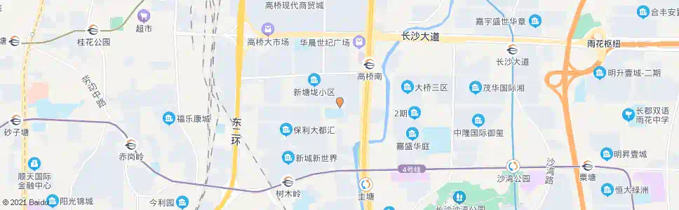 长沙砂子塘新世界小学北门_公交站地图_长沙公交_妙搜公交查询2025