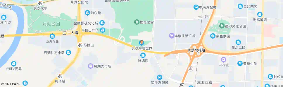 长沙海底世界_公交站地图_长沙公交_妙搜公交查询2025