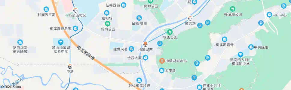 长沙梅溪湖西站_公交站地图_长沙公交_妙搜公交查询2025