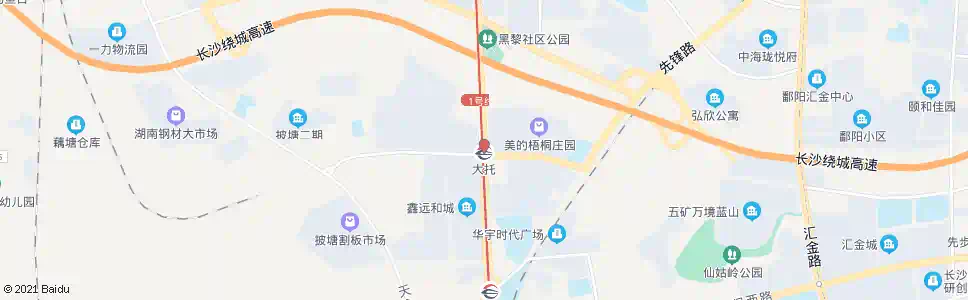 长沙大托镇_公交站地图_长沙公交_妙搜公交查询2025