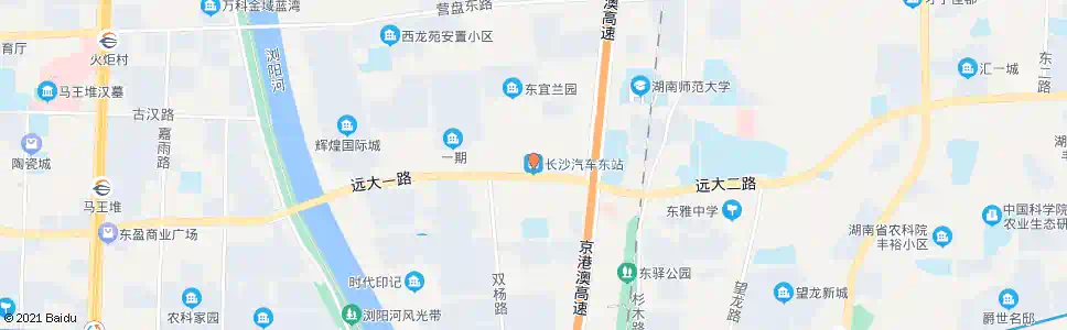 长沙汽车城东_公交站地图_长沙公交_妙搜公交查询2025