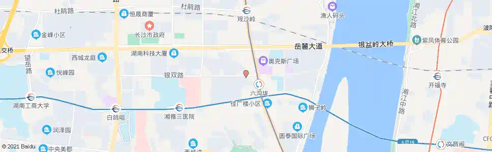 长沙银双路银盆路口_公交站地图_长沙公交_妙搜公交查询2025